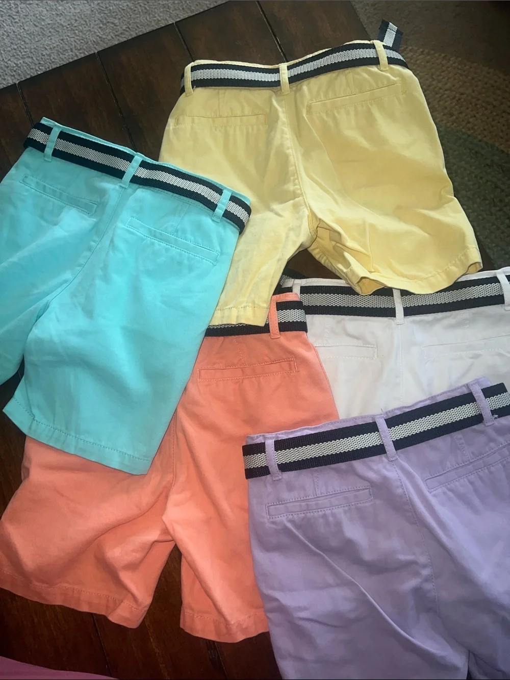 Kids Cotton Chino Shorts - White, Yellow, Coral, Aqua, Lavender
